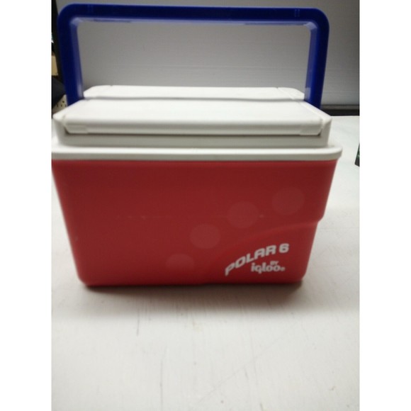 Igloo Polar Six Cooler Red White & Blue Handle Holds 6-Pack USA Made Year 2000 - Picture 2 of 3